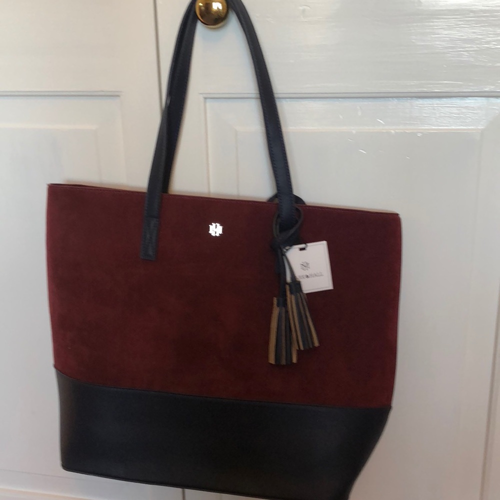 Mark & Hall Maroon and Navy Bag and clutch